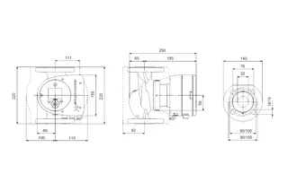 Grundfos Umwälzpumpe MAGNA3 32-100F 220 1x230V PN16 DE, Nr. 97924643 – Bild 2