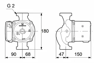 Grundfos Zirkulationspumpe UPS 25-55 N 180mm 1x230V G1_1/2, 99255498 – Bild 2