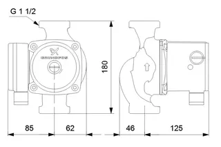 Grundfos Zirkulationspumpe UPS 25-80 N 180mm 1x230V G1_1/2, 99255525 – Bild 2