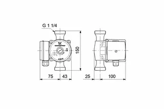Grundfos Zirkulationspumpe UP 20-45 N 150mm 1x230V G1_1/4, 99255562 – Bild 2