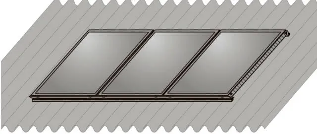 Wolf Aufdach-Montage-Set Alu+ Welldach für 3 Kollektoren F3-1/CFK-1 Hochformat