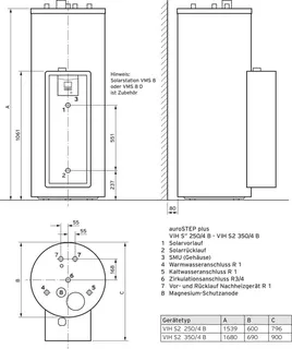 Vaillant bivalenter Warmwasserspeicher mit solarer Anbindung VIH S2 250/4 B – Bild 2