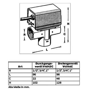 Honeywell Durchg Zonenventil 1/2"IG Ms kvs 3,0 Max 1,4bar V4043C1255/U – Bild 4