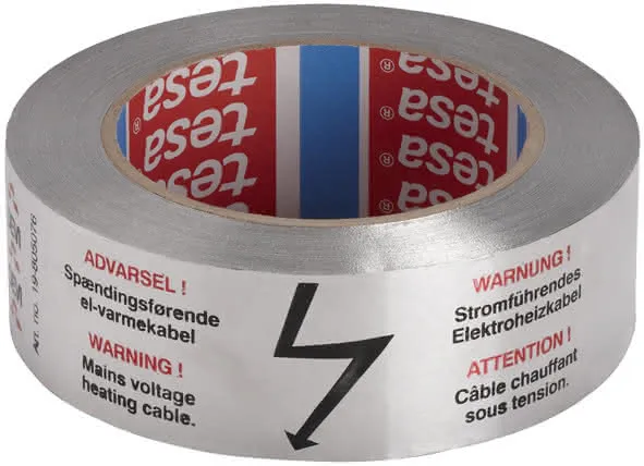 Danfoss Aluklebeband 38mm x 50m mit Warnaufschrift, Nr. 088L0409
