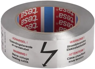 Danfoss Aluklebeband 38mm x 50m mit Warnaufschrift, Nr. 088L0409