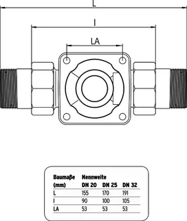 comfort-Universalflansch ohne Anschluss- verschraubungen DN 25 Nr. 2380.25.881 – Bild 2