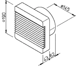 Helios HVR 150/4 E HELIOVENT UP-Ventilator, elektr. Verschlußklappe – Bild 2
