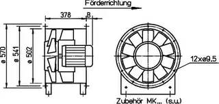 Helios AMD 500/2 4 kW Axial-Mitteldruckvent. 3-PH 50 Hz – Bild 2