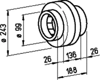Helios RR 100 C Rohrventilator 1-PH 1-PH 230V 50 Hz zweistufig DN 100 – Bild 2