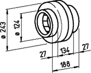 Helios RR 125 C Rohrventilator 1-PH 1-PH 230V 50 Hz zweistufig DN 125 – Bild 2