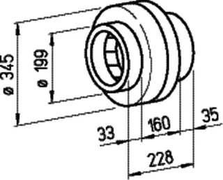 Helios RR 200 B Rohrventilator 1-PH 1-PH 230V 50 Hz einstufig DN 200 – Bild 2