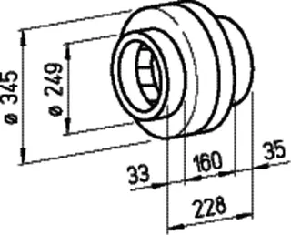 Helios RR 250 A Rohrventilator 1-PH 1-PH 230V 50 Hz zweistufig DN 250 – Bild 2