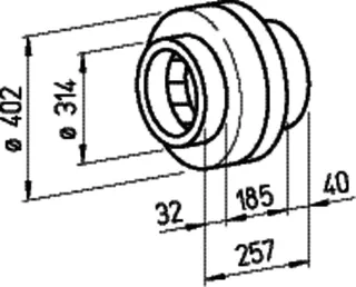 Helios RR 315 Rohrventilator 1-PH 1-PH 230V 50/60 Hz DN 315, regelbar – Bild 2