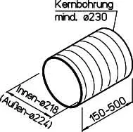 Helios WER 200 Wand-Rohrhülse ND 200 mm Länge: flexibel, max. 500 mm – Bild 2