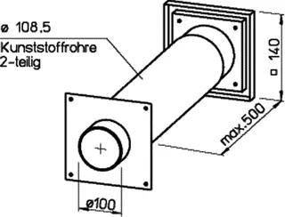 Helios TMK 100 Teleskop-Mauerkasten für Wanddurchführung, DN 100 – Bild 2