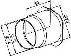 Helios ELS-ZAS Zweitraum Anschlusstutzen z.ELS-GU/-GUBA,-GBU..Z..,Stutzen 75/80mm – Bild 2