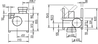 Helios MBW 355/4 TK Megabox Megabox, 1 PH. Anschluß-Durchmesser 400 – Bild 2