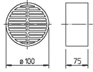 Helios BLS 100 Brandschutz-Lüftungsstein ND 100x75 mm – Bild 2