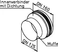Helios IP-ARZ 125/160 Anschluß-Reduz. Muffe DN125 a. Stutzen DN160 m. Dichtung – Bild 2
