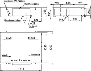 Helios KWL EC 1400 D PRO Deckengerät m.WRG, Bypass, Grafikdisplay – Bild 2