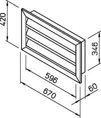 Helios WSG 60/35 Wetterschutzgitter rechteckig Aluminium eloxiert – Bild 2