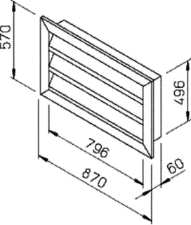 Helios WSG 80/50 Wetterschutzgitter rechteckig Aluminium eloxiert – Bild 2