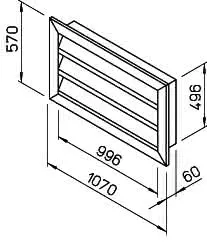 Helios WSG 100/50 Wetterschutzgitter rechteckig Aluminium eloxiert – Bild 2