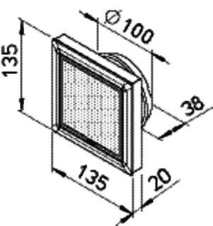 Helios DLVZ 100 Design-Lüftungsventil Zuluftbetrieb DN 100, einstellbar – Bild 2