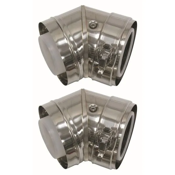 Vaillant Bogen 45 Gr, 80/125 mm (2 Stück) für Fassadenverlegung konz. PP/Edelstahl
