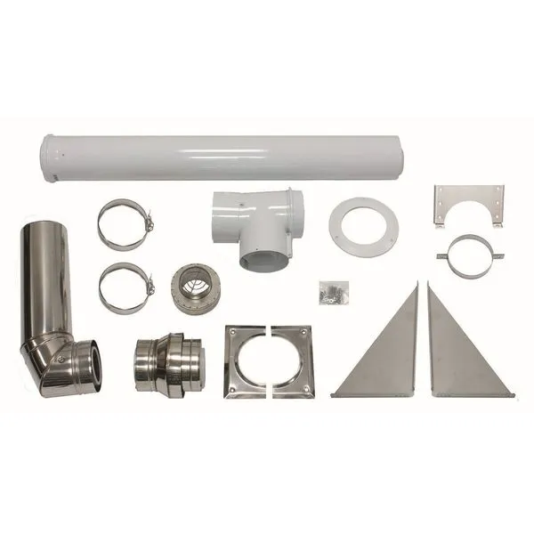 Vaillant Basis-Anschluss-Set 80/125 mm an der Fassade konzentrisch Edelstahl/PP