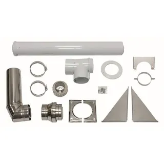 Vaillant Basis-Anschluss-Set 80/125 mm an der Fassade konzentrisch Edelstahl/PP