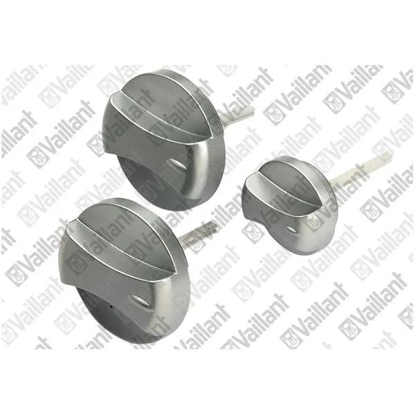 Vaillant Knopf, platin, Set a 3 Stück, Vaillant-Nr. 114289