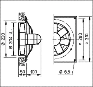 Helios HQW 200/2 Axialventilator 1-PH, mit Gitter – Bild 2
