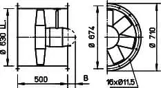 Helios HRFW 630/4 TK Axialventilator 1-PH, Föderrichtung B – Bild 2
