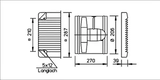 Helios HSW 200/2 Axialventilator 1-PH, mit Gitter – Bild 2
