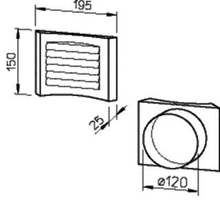 Helios LGM 125 Lüftungsgitter aus Aluminium DN 125 weiss – Bild 2