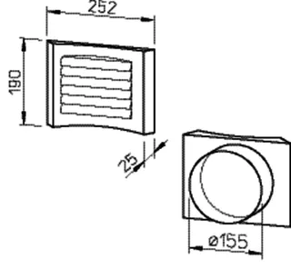 Helios LGM 160 Lüftungsgitter aus Aluminium DN 160 weiss – Bild 2