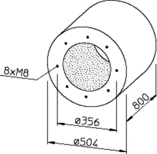 Helios RSD 315/800 Rohrschalldämpfer für Flanschanschluß – Bild 2