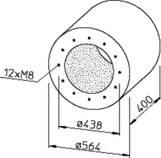 Helios RSD 400/400 Rohrschalldämpfer für Flanschanschluß – Bild 2