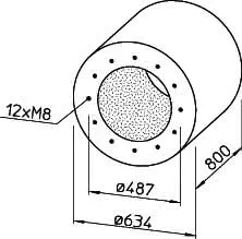 Helios RSD 450/800 Rohrschalldämpfer für Flanschanschluß – Bild 2