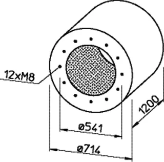 Helios RSD 500/1200 Rohrschalldämpfer für Flanschanschluß – Bild 2