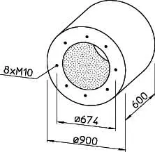 Helios RSD 630/600 Rohrschalldämpfer für Flanschanschluß – Bild 2