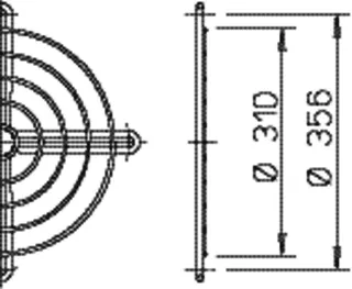 Helios SG 315 Schutzgitter zu Rohrflansch – Bild 2