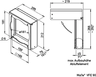 Helios VFE 90 Vorsatz-Filterelement Bauhöhe für Einbauten max. 72 mm – Bild 2