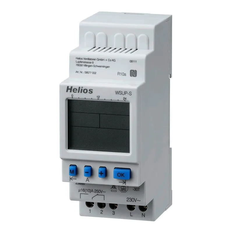 Helios WSUP-S Wochen-Zeitschaltuhr m. potentialfr. Kontakt Schaltschr.mont.