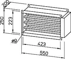 Helios EHR-K 6/40/20 Elektro-Heizreg. 6 KW 400V, rechteckig – Bild 2