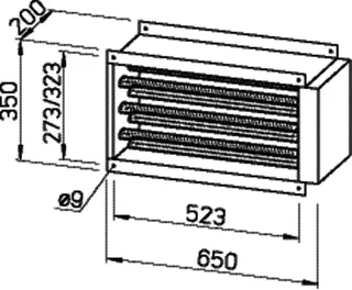 Helios EHR-K 8/50/25-30 Elektro-Heizreg. 7,8KW 400V, rechteckig – Bild 2