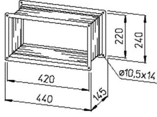 Helios VS 40/20 Verbindungsstück Flexibel, rechteckig, mit Flanschen – Bild 2