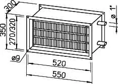 Helios WHR 4/50/25 30 Warmwasser-Heizreg. f. Rechteck-Kanäle – Bild 2