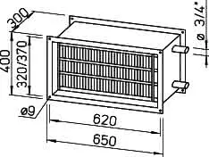 Helios WHR 2/60/30 35 Warmwasser-Heizreg. f. Rechteck-Kanäle – Bild 2